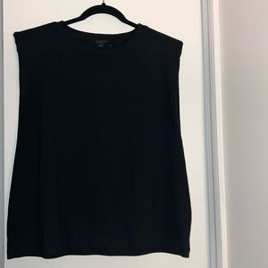 All Saints padded shoulder tank top in black. Worn once.